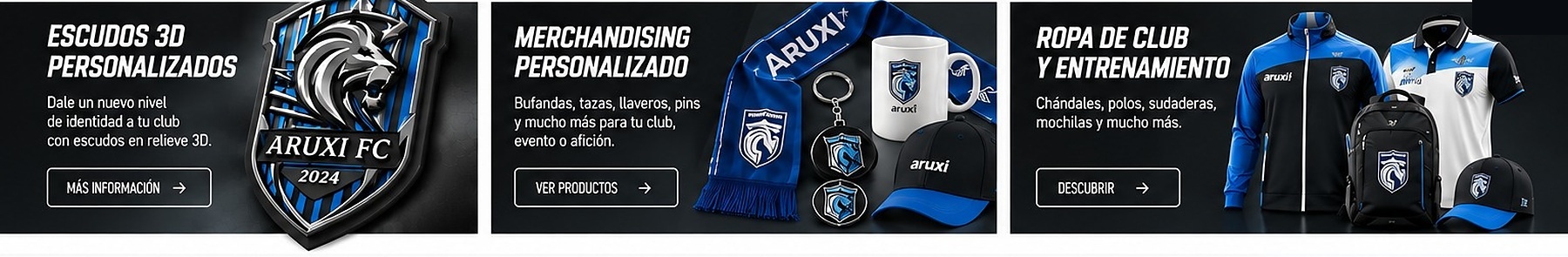 Escudos 3D, merchandising y ropa de club